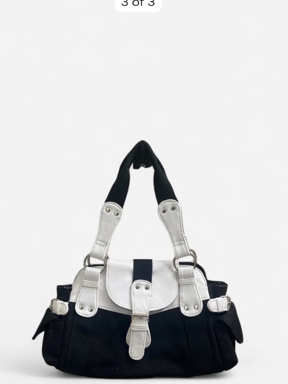 Black and Silver Women's Shoulder Bag